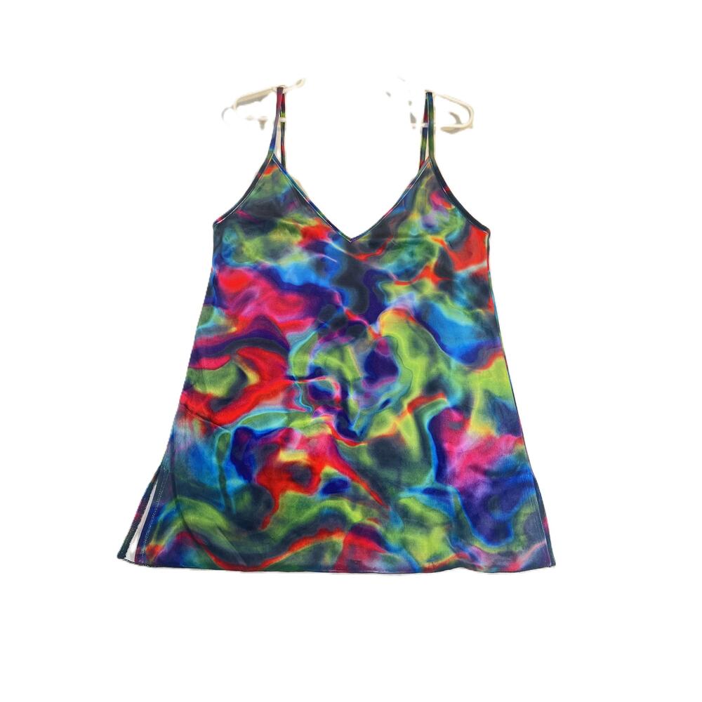 Hurley Nebula Mini-Dress Woman's Medium Multicolor Tye Dye Adjustable Straps